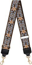 Schouderband - Tassenriem -Tashengsel - Schouderriem - Bag Strap - Verstelbaar - Bruin - Flower