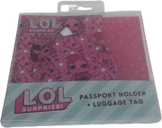 Porte-passeport - Étiquette à bagages - Rose - Voyages - Valise - Avion - Rond