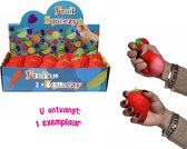 Aardbei stressbal 7 cm - 1 exemplaar - Voor de hand - Fidget Toy - Knijpbal