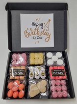Oud Hollands Snoep Pakket | Box met 9 verschillende populaire ouderwets lekkere snoepsoorten en Mystery Card 'Happy Birthday' met geheime boodschap | Verrassingsbox | Snoepbox