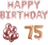 75 jaar Verjaardag Versiering Ballon Pakket Rosé Goud