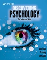 Cengage - Discovering Psychology 4E, The Science of Mind. Een oog met een regenboogiris omringd door een moleculair netwerk.