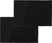 Set van 4x stuks rechthoekige placemats Uma zwart - katoen - 45 x 30 cm - Onderleggers