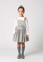 Salopettejurk met strik Grijs, Zuzu Kids, Kinderkleding, Jurk, Meisjes, Meisjes jurk