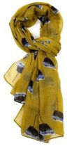 Lichte dames sjaal met geschilderde klaprozen | Geel | Mode accessoire | Geschenk | Cadeau voor haar
