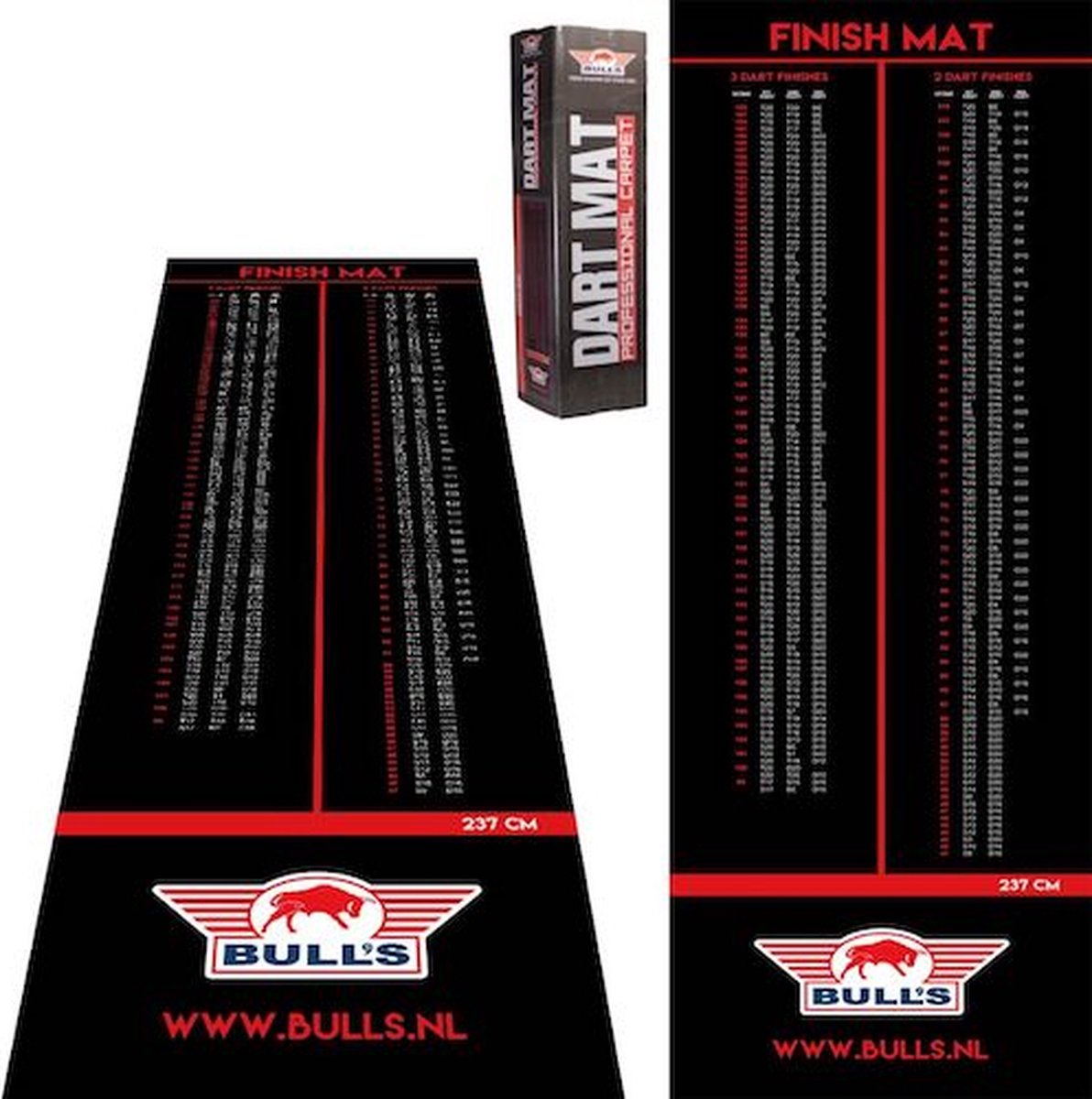 Bull's Dartmat - Tapijt Finish Dartsmat - 300x60cm - Inclusief Oche