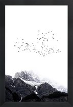 JUNIQE - Poster met houten lijst The Mountains -20x30 /Kleurrijk