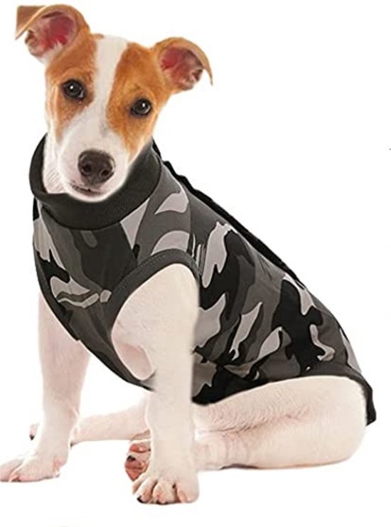 Sharon B - medical pet shirt hond - camo grijs - maat L - honden romper -  na operatie... | bol.com