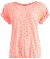 NED T-shirt Brisia Ss Ajour Papaya Orange 524 Dames Maat - XL