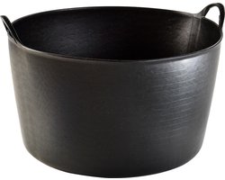 1x Zwarte wasmand/flexibele emmer 45 liter - Opbergmanden - Draagmanden 53 cm
