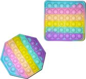 Pop it pakket 2 - in - 1 Vierkant en achthoekvorm - Fidget toys - friemelspeelgoed