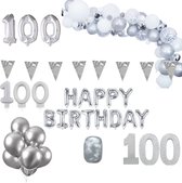100 jaar Verjaardag Versiering Pakket Zilver XL