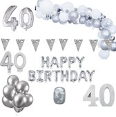 40 jaar Verjaardag Versiering Pakket Zilver XL