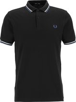 Fred Perry M3600 polo twin tipped shirt - heren polo - Black / White / Sky -  Maat: S