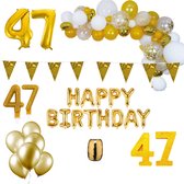 47 jaar Verjaardag Versiering Pakket Goud XL