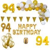 94 jaar Verjaardag Versiering Pakket Goud XL