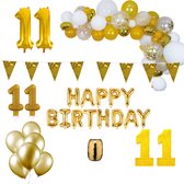 11 jaar Verjaardag Versiering Pakket Goud XL
