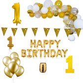 1 jaar Verjaardag Versiering Pakket Goud XL