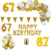 67 jaar Verjaardag Versiering Pakket Goud XL