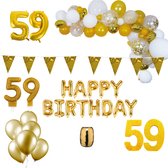 59 jaar Verjaardag Versiering Pakket Goud XL