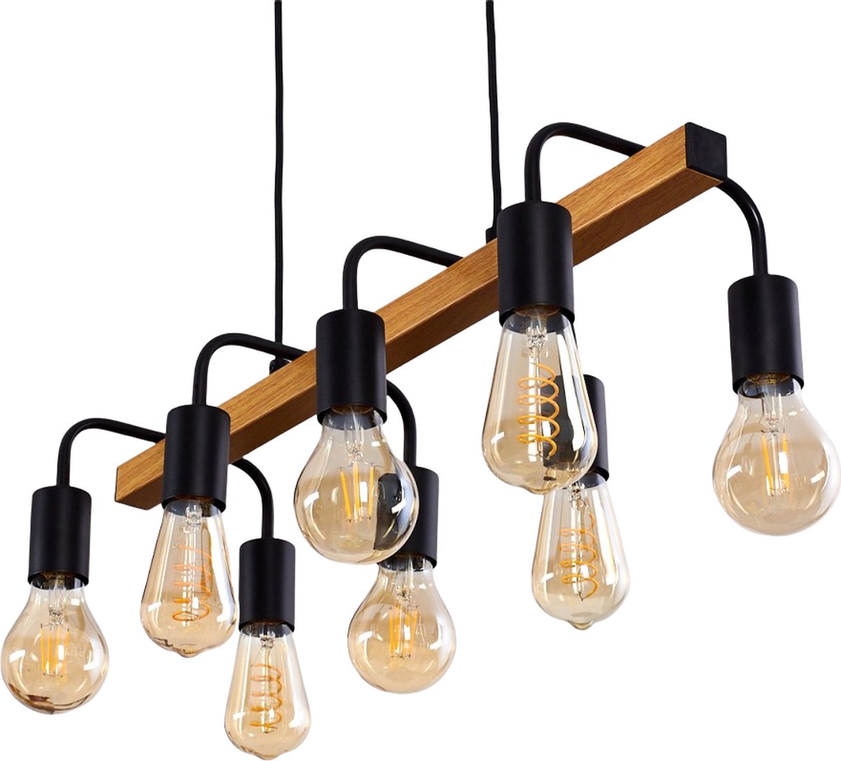 Belanian.nl - vintage , Industrieel, hanglamp zwart, 8 lichts ,, modern, retro Plafond lamp voor Eetkamer, slaapkamer, woonkamer