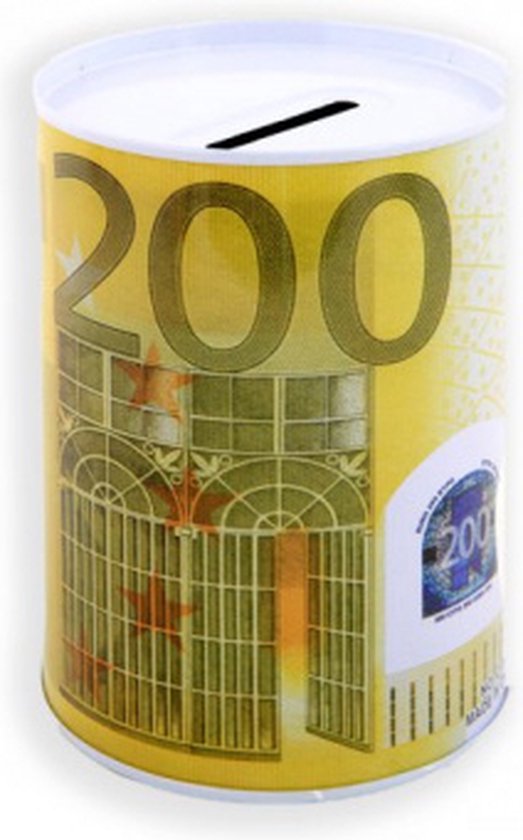 Tirelire Métal Euro 100€ | Boîte Étain Non Ouvrable | 15x13cm Vintage