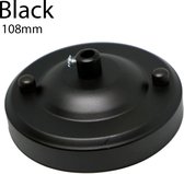 Zwarte kleur plafondrozet 108 mm diameter vintage schroeffitting vooraan