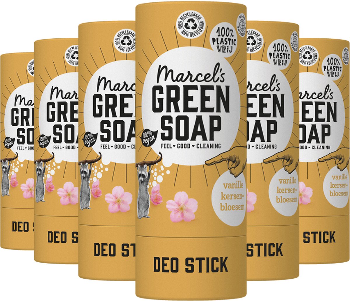 Marcel's Green Soap Deo Stick Vanilla & Cherry Blossom - 6 x 40 gram