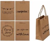 Inpakzakjes | Verpakkingszakjes | 11,5x16CM - 12 stuks | Congrats | Surprise | For You | With Love | Cadeauzakjes | Inpakken zakjes | Inpakpapier | Inpak Zakjes | Verpakkingsmateri