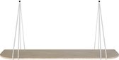 Leren split-plankdragers - Handles and more® - 100% leer - LICHTGRIJS - set van 2 / excl. plank (leren plankdragers - plankdragers banden - leren plank banden)