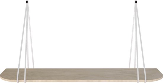 Leren split-plankdragers - Handles and more® - 100% leer - LICHTGRIJS - set van 2 / excl. plank (leren plankdragers - plankdragers banden - leren plank banden)