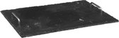 Leisteen snijplank borrelplank - serveerplank met handvatten grijs/zwart