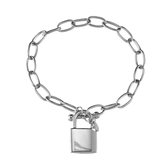 Schakel armband – roestvrij staal – met slotje en kapittel sluiting – 18 cm – Feel Good Store – Zilver