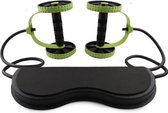GYMMIND Multifunctionele Ab Roller - Thuis Workout - Fitness - Ab Wheel -  Verstelbaar Elastiek - Zwart, Groen
