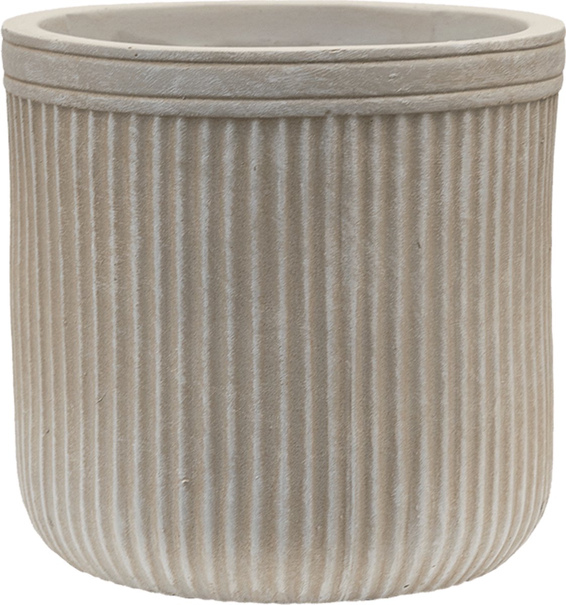 Baq Plantenbak Vertical Rib Cylinder Rib Beige D 40 cm H 40 cm Opening 36 cm