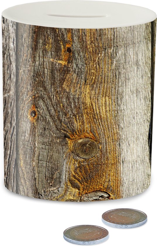 Tirelire En Bois Pour Enfant - Design Dinosaure, Fenêtre Transparente, Avec Autocollants Personnalisables