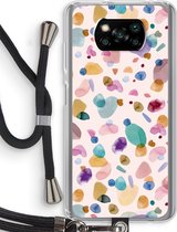 Case Company® - Poco X3 Pro hoesje met Koord - Terrazzo Memphis - Telefoonhoesje met Zwart Koord - Bescherming aan alle Kanten en Over de Schermrand