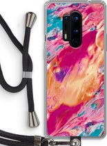 Case Company® - OnePlus 8 Pro hoesje met Koord - Pastel Echoes - Telefoonhoesje met Zwart Koord - Bescherming aan alle Kanten en Over de Schermrand