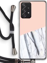 Case Company® - Samsung Galaxy A52 hoesje met Koord - A touch of peach - Telefoonhoesje met Zwart Koord - Bescherming aan alle Kanten en Over de Schermrand