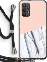 Case Company® - Samsung Galaxy A32 4G hoesje met Koord - A touch of peach - Telefoonhoesje met Zwart Koord - Bescherming aan alle Kanten en Over de Schermrand