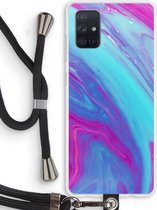 Case Company® - Samsung Galaxy A71 hoesje met Koord - Zweverige regenboog - Telefoonhoesje met Zwart Koord - Bescherming aan alle Kanten en Over de Schermrand