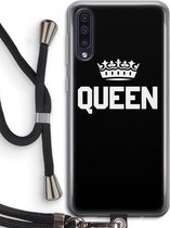 Case Company® - Samsung Galaxy A50 hoesje met Koord - Queen zwart - Telefoonhoesje met Zwart Koord - Bescherming aan alle Kanten en Over de Schermrand