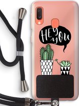 Case Company® - Samsung Galaxy A20e hoesje met Koord - Hey you cactus - Telefoonhoesje met Zwart Koord - Bescherming aan alle Kanten en Over de Schermrand