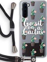 Case Company® - OnePlus Nord hoesje met Koord - Cactus quote - Telefoonhoesje met Zwart Koord - Bescherming aan alle Kanten en Over de Schermrand