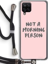 Case Company® - Samsung Galaxy A12 hoesje met Koord - Morning person - Telefoonhoesje met Zwart Koord - Bescherming aan alle Kanten en Over de Schermrand