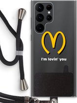 Case Company® - Samsung Galaxy S22 Ultra hoesje met Koord - I'm lovin' you - Telefoonhoesje met Zwart Koord - Bescherming aan alle Kanten en Over de Schermrand