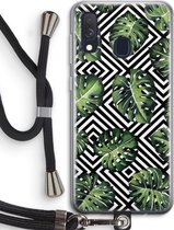 Case Company® - Samsung Galaxy A40 hoesje met Koord - Geometrische jungle - Telefoonhoesje met Zwart Koord - Bescherming aan alle Kanten en Over de Schermrand