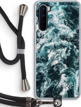 Case Company® - OnePlus Nord hoesje met Koord - Zee golf - Telefoonhoesje met Zwart Koord - Bescherming aan alle Kanten en Over de Schermrand