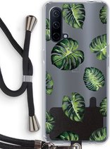 Case Company® - OnePlus Nord CE 5G hoesje met Koord - Tropische bladeren - Telefoonhoesje met Zwart Koord - Bescherming aan alle Kanten en Over de Schermrand