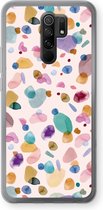 Case Company® - Xiaomi Redmi 9 hoesje - Terrazzo Memphis - Soft Cover Telefoonhoesje - Bescherming aan alle Kanten en Schermrand